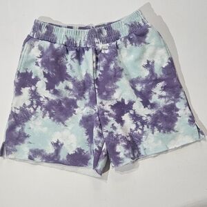 Art Class Tie-Dye Shorts Juniors XL Purple Teal High Rise Cutoff Festival Wear